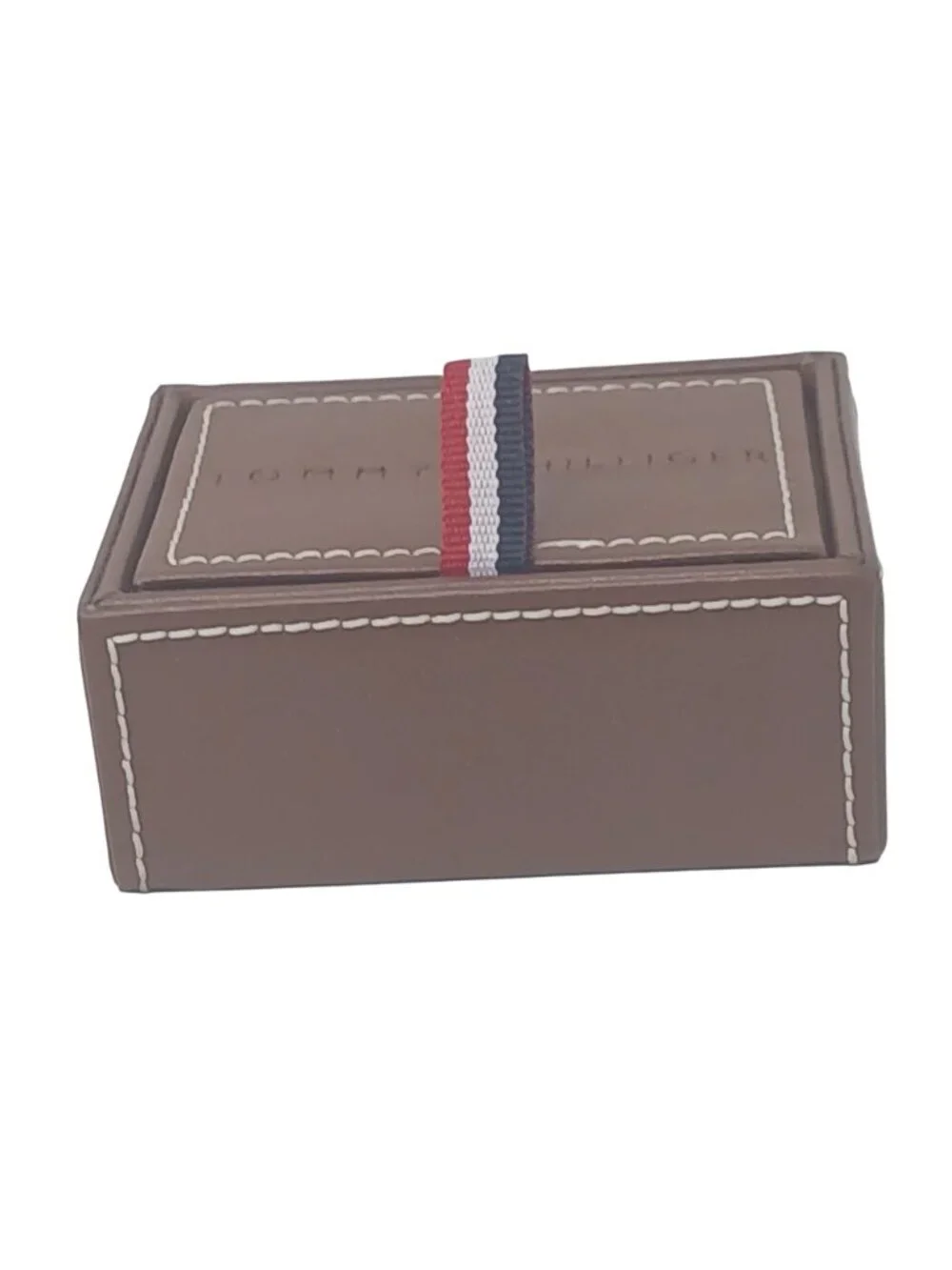 Tommy Hilfiger Cufflinks Oval Logo Red Blue H Design with Box VIntage #J-7